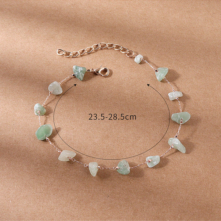 Women anklets with natural gemstone decor and fine link design Nin Boutique