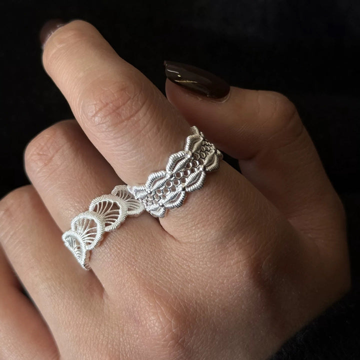 Ladies ring with intricate lace structure Nin Boutique