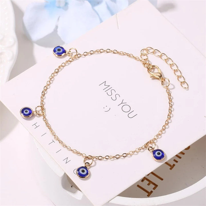 Women's ankle bracelet with protective eye charms Nin Boutique