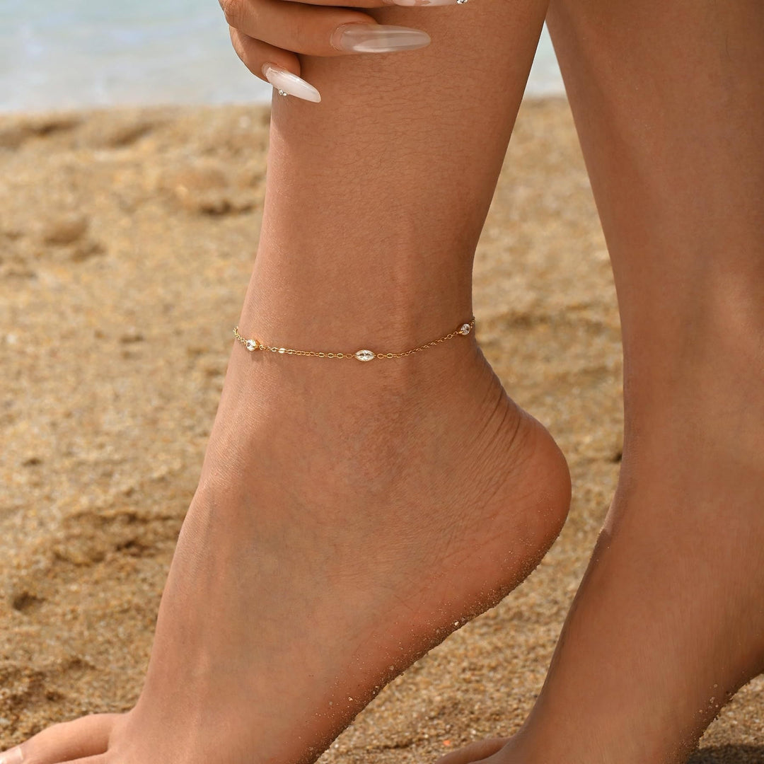 Women's anklet with a delicate design and sparkling zirconia Nin Boutique