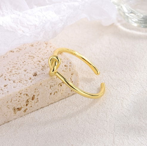 Women Open Ring with Delicate Knot Design Nin Boutique