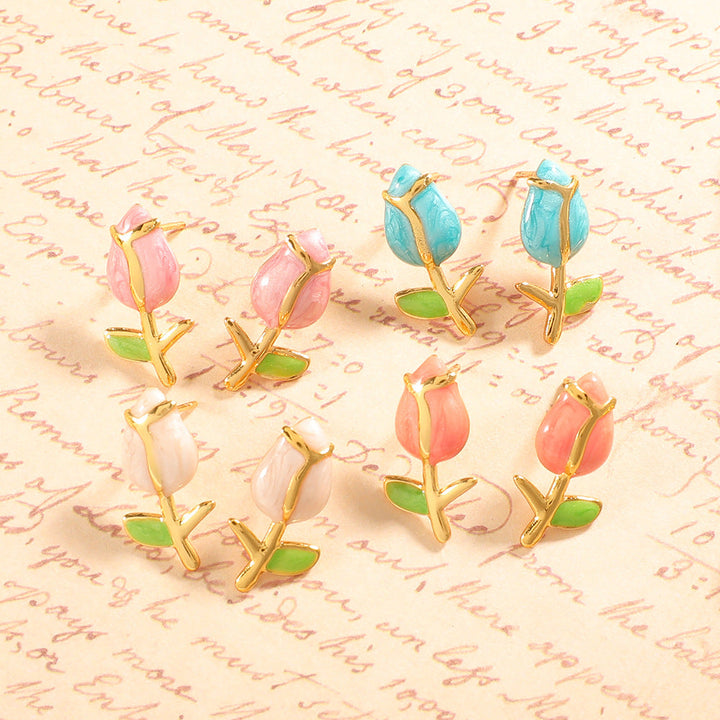 Ladies earrings in artistic rose design Nin Boutique 1784077380