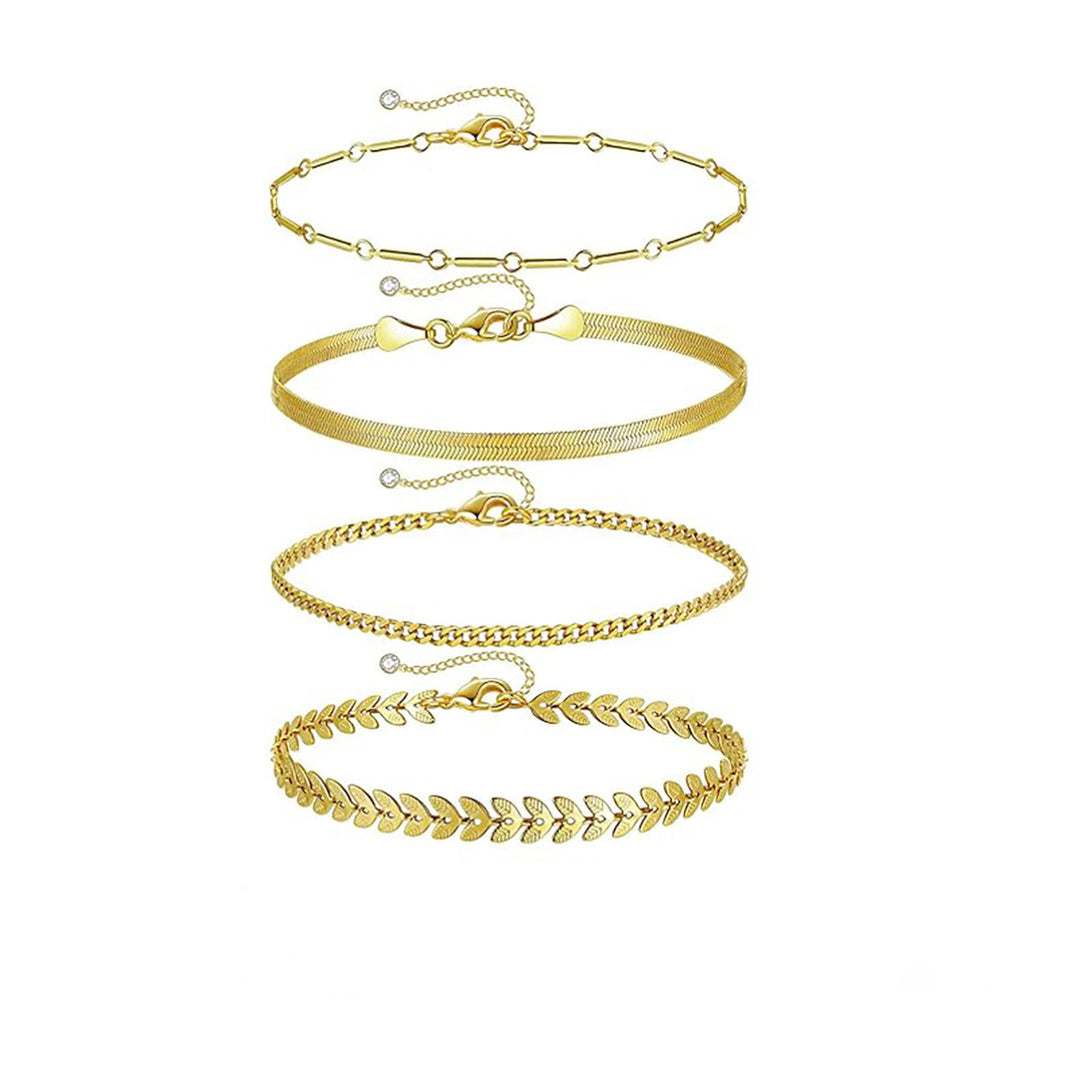 Ladies anklet set with elegant link and decorative chains Nin Boutique