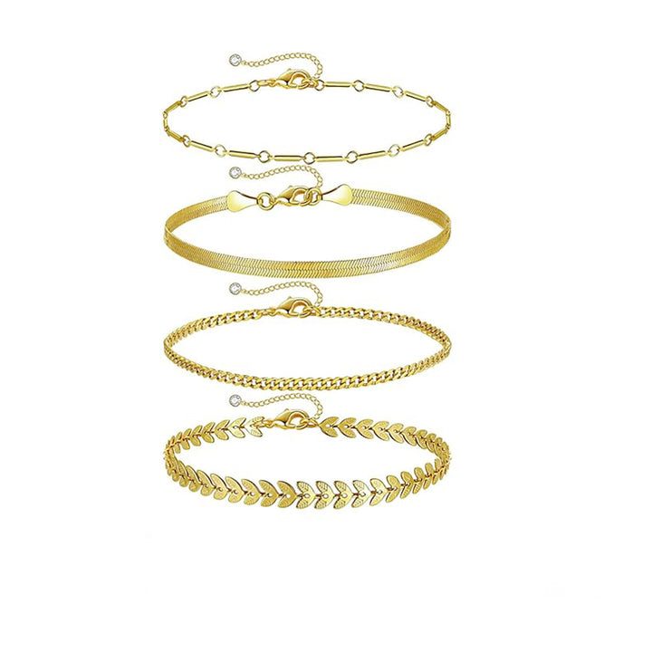 Ladies anklet set with elegant link and decorative chains Nin Boutique