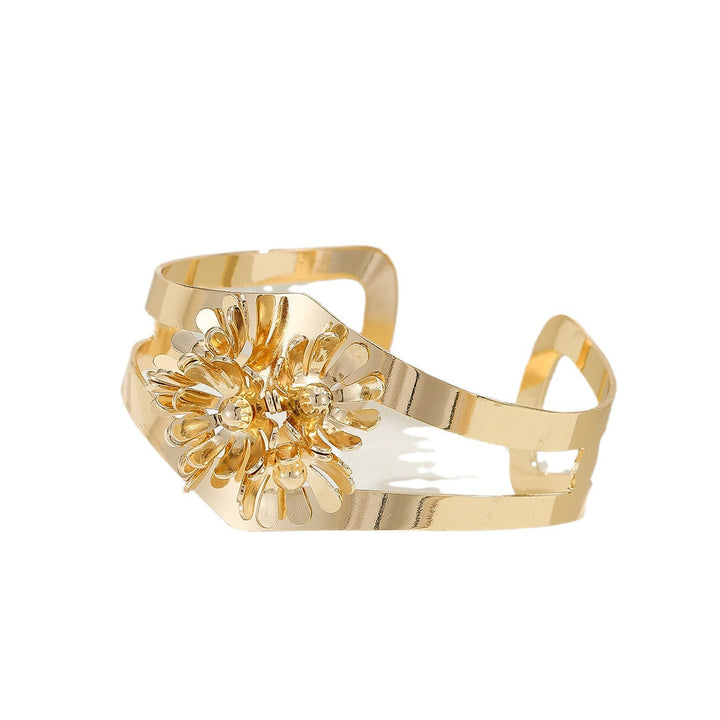 Women's Open Bangle with Artistic Floral Pattern Nin Boutique
