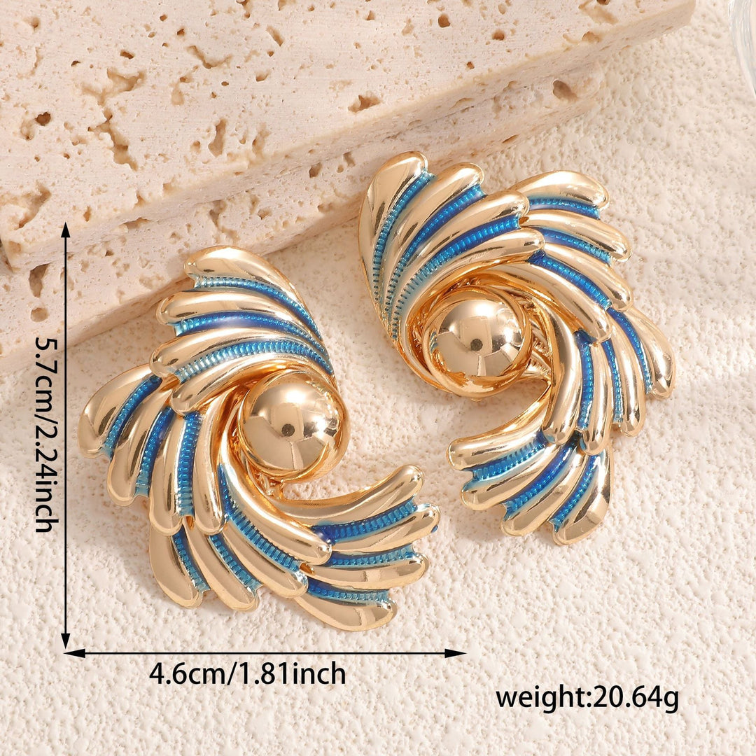 Ladies earrings with ornate wave pattern Nin Boutique