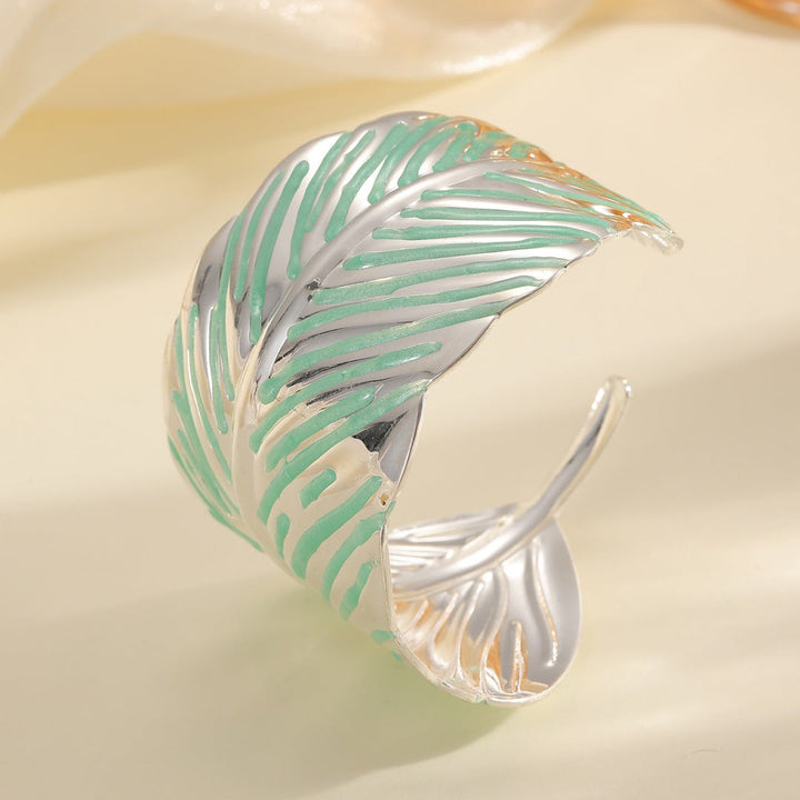 Women's Open Cuff in Tropical Leaf Design Nin Boutique