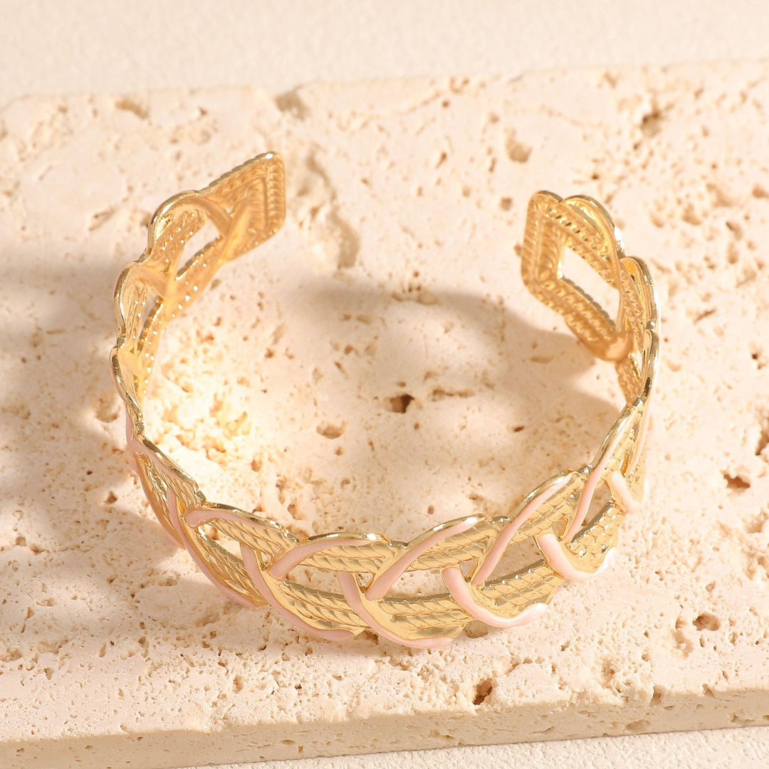 Women Open Bangle with Artistic Braided Pattern Nin Boutique