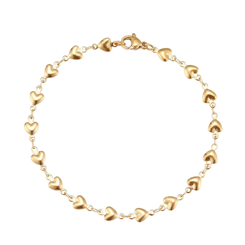 Women's ankle bracelet with heart-shaped pendants and high-quality design Nin Boutique