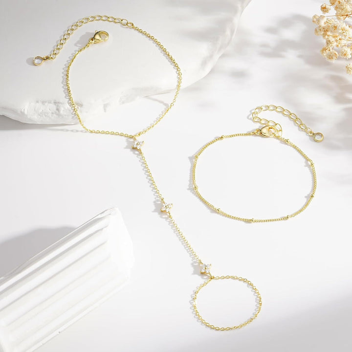 Ladies ankle bracelet with sparkling zirconia elements Nin Boutique