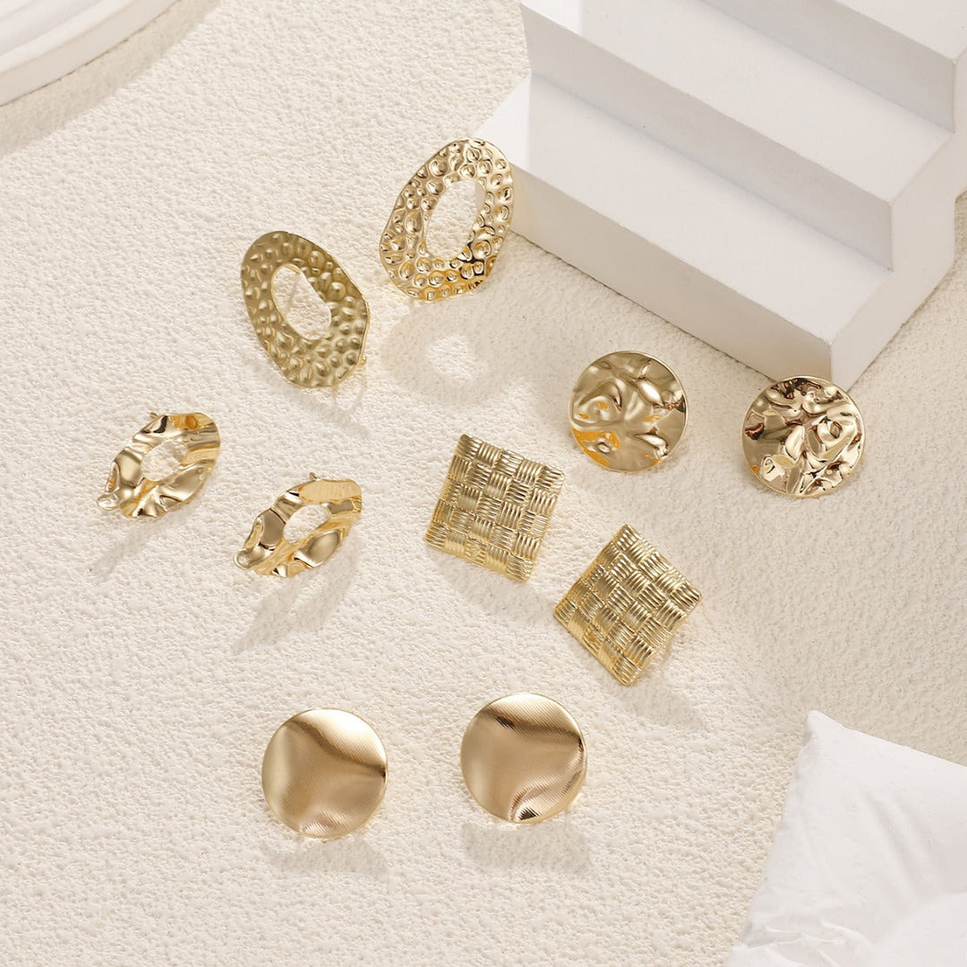 Women Earrings with textured, square design Nin Boutique