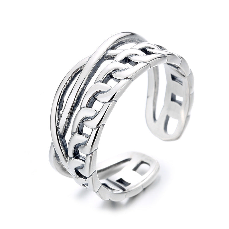 Women Adjustable Ring with Elegant Braided Pattern Nin Boutique