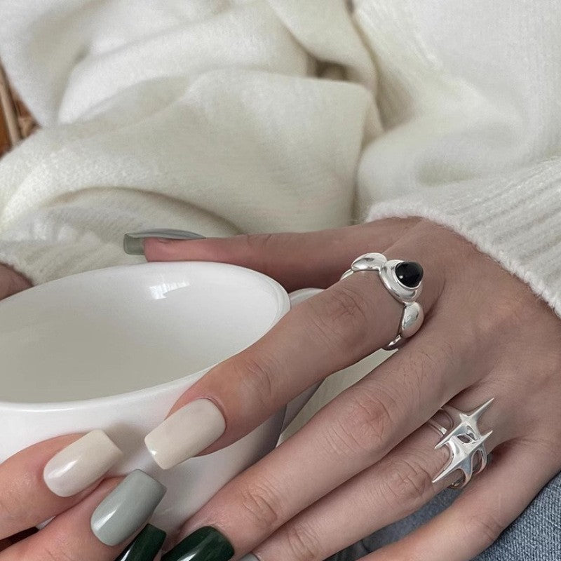 Women's Open Ring with Unique Spikes Design Nin Boutique