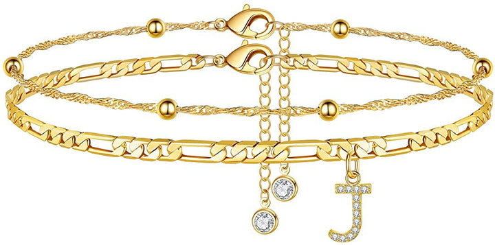 Women’s anklet with personalized pendant and sparkling zirconia elements Nin Boutique