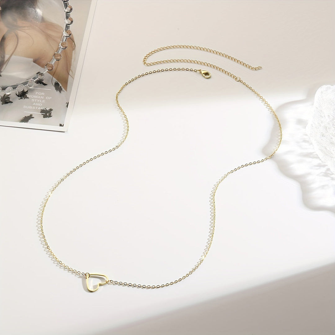 Ladies ankle bracelet with romantic heart design and fine link chain Nin Boutique