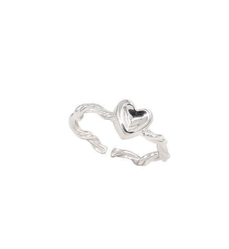 Women's Open Ring with Curved Heart Design Nin Boutique