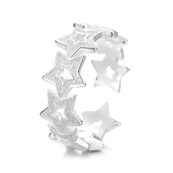 Women's ring with sparkling star motif made of high-quality stainless steel Nin Boutique