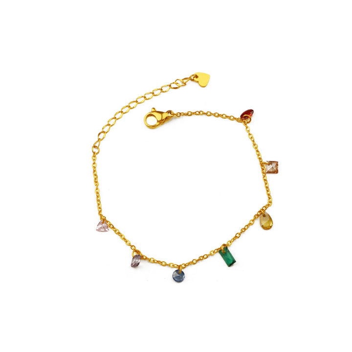 Ladies ankle bracelet with colorful crystal pendants Nin Boutique