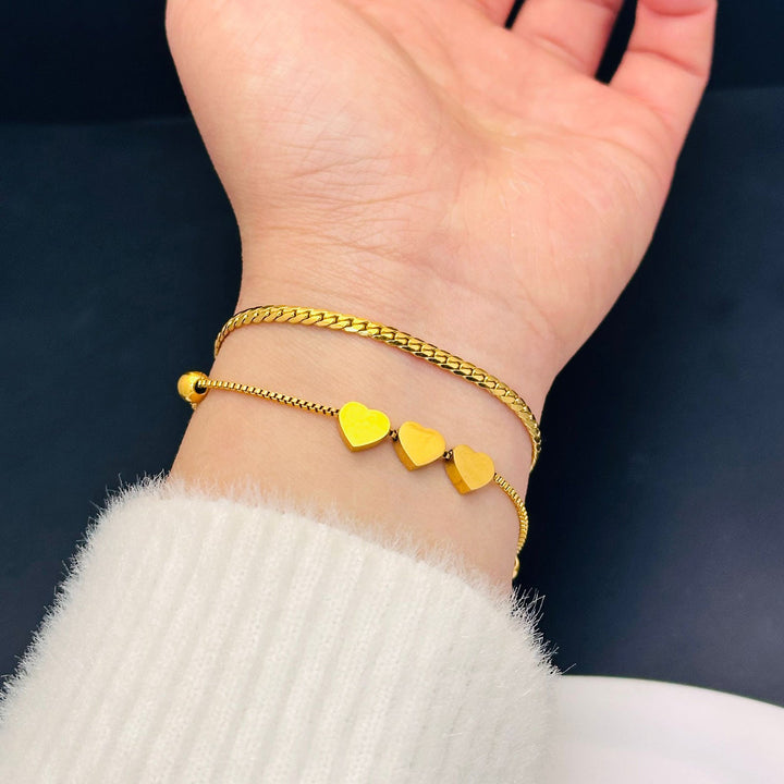 Ladies ankle bracelet with playful heart design and elegant chain style Nin Boutique
