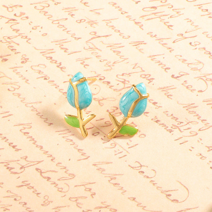 Ladies earrings in artistic rose design Nin Boutique 1784077380