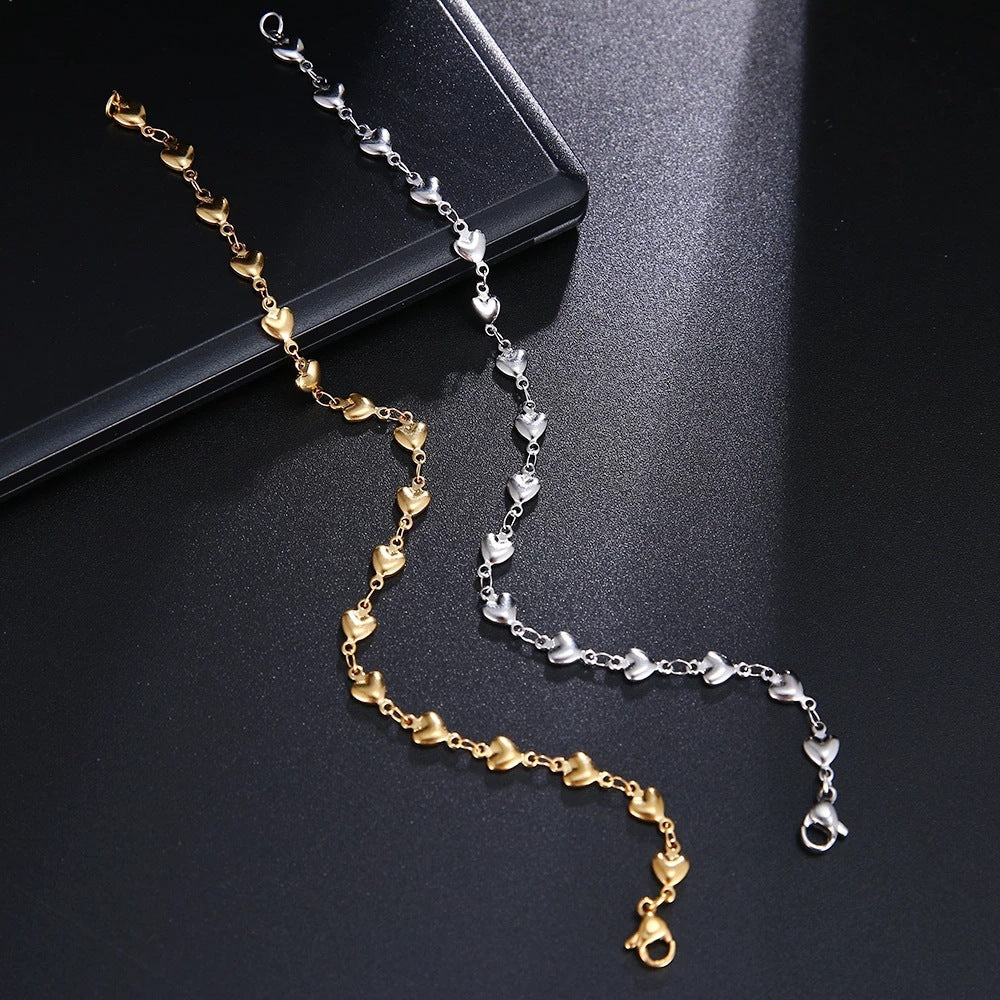 Women's ankle bracelet with heart-shaped pendants and high-quality design Nin Boutique