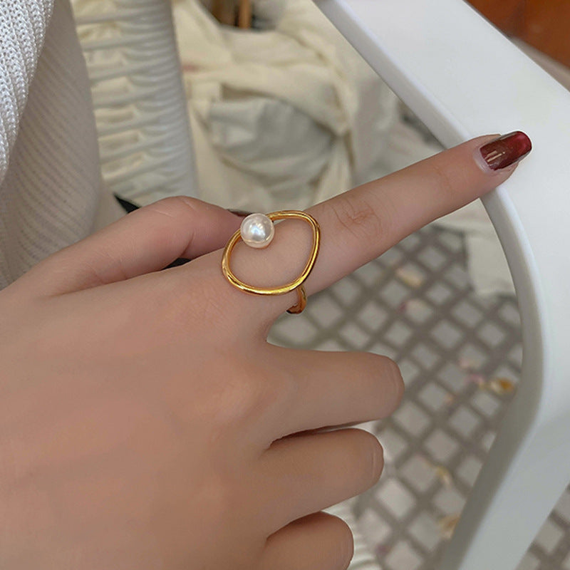 Ladies Open Ring with Unique Pearl Design Nin Boutique