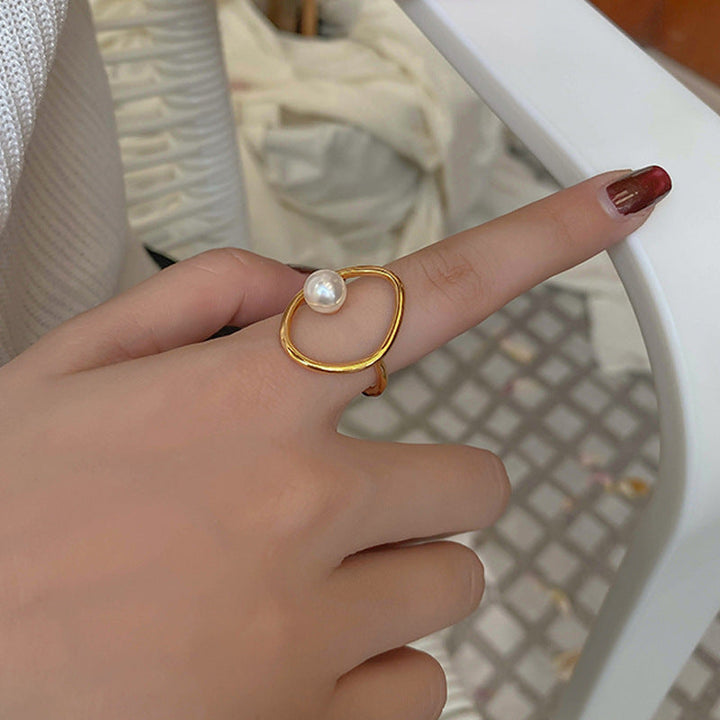 Ladies Open Ring with Unique Pearl Design Nin Boutique