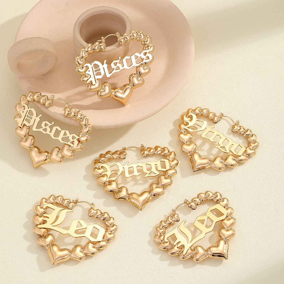 Women’s earrings with unique heart design and astrological element Nin Boutique