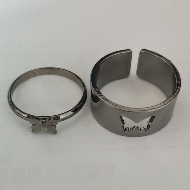 Ladies Ring Set with delicate butterfly motifs and elegant design Nin Boutique