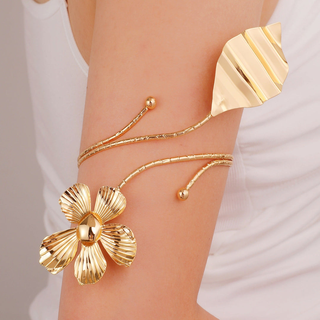 Women Open Cuff with Floral Accents Nin Boutique