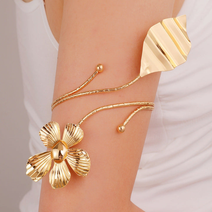 Women Open Cuff with Floral Accents Nin Boutique