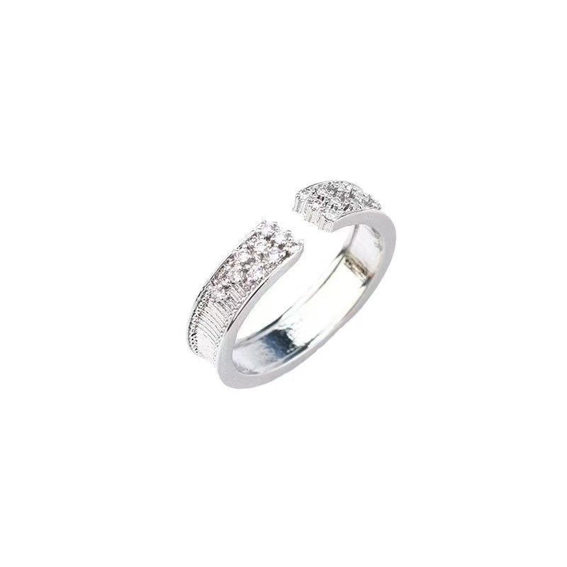 Women Open Ring with Sparkling Zirconia and Modern Design Nin Boutique
