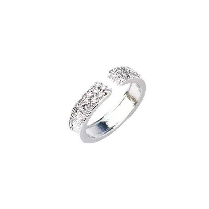 Women Open Ring with Sparkling Zirconia and Modern Design Nin Boutique