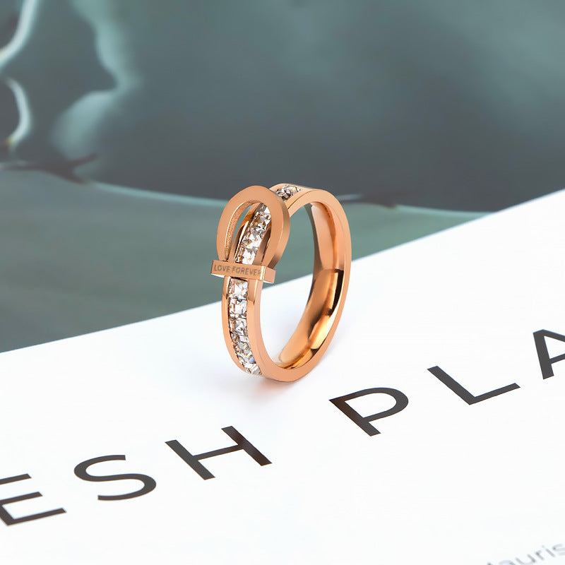 Women Stylish Fashionable Ring with Shiny Zirconia Stones Nin Boutique