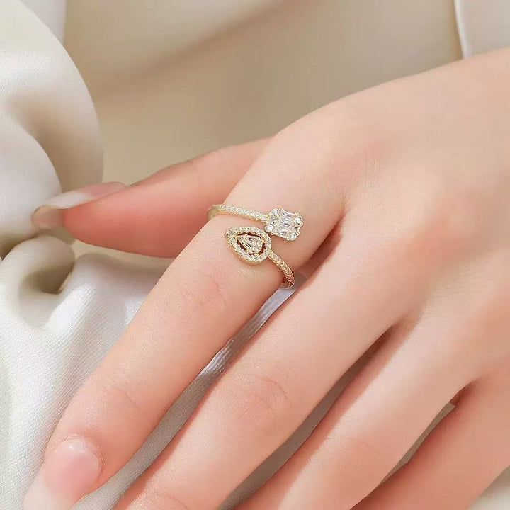 Women's elegant ring with sparkling zirconia and double-set design Nin Boutique