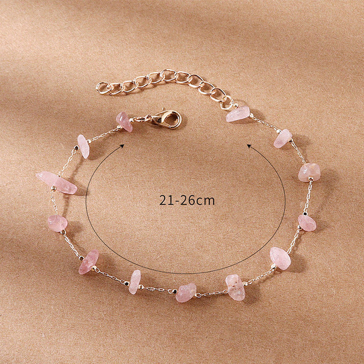 Women anklets with natural gemstone decor and fine link design Nin Boutique