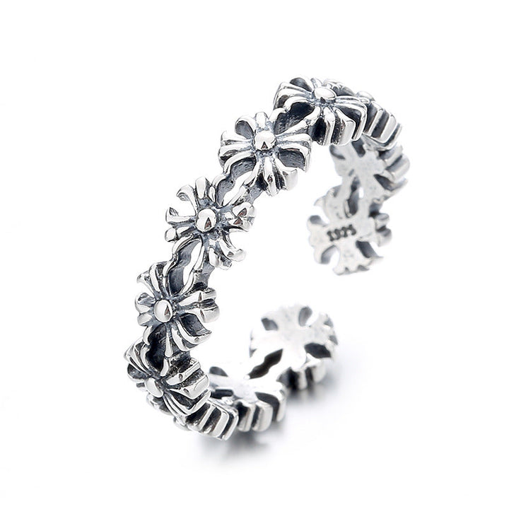 Women's ring made of high-quality stainless steel with floral design Nin Boutique