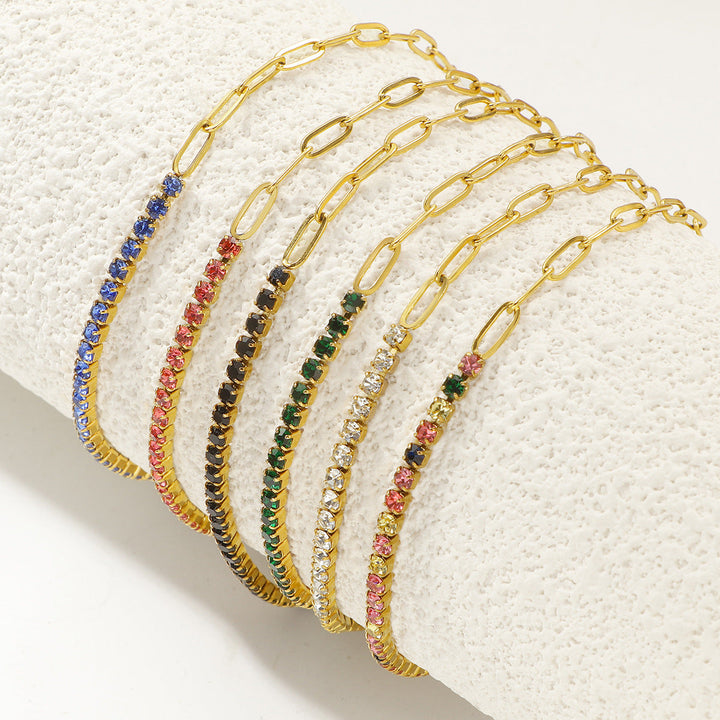 Women's ankle bracelet with sparkling crystal accents Nin Boutique