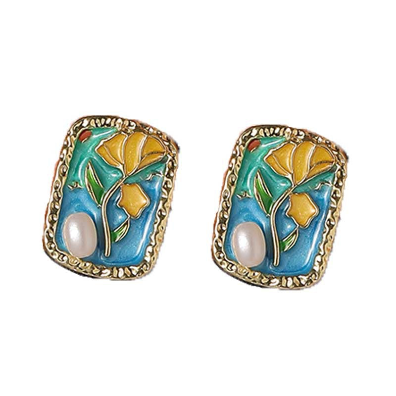 Women's earrings with elegant pearl and zirconia design Nin Boutique