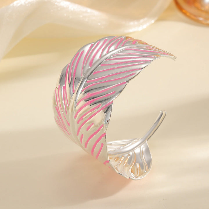 Women's Open Cuff in Tropical Leaf Design Nin Boutique