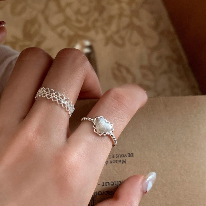 Women Open Ring with Floral Motifs Made of High-Quality Stainless Steel Nin Boutique