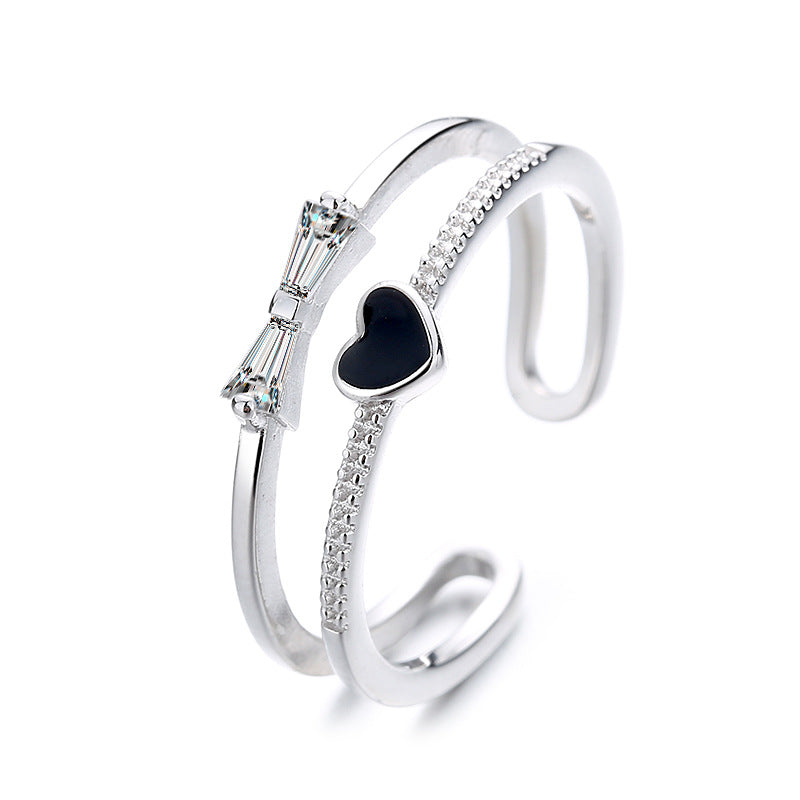 Women's Ring with elegant bow and heart design Nin Boutique