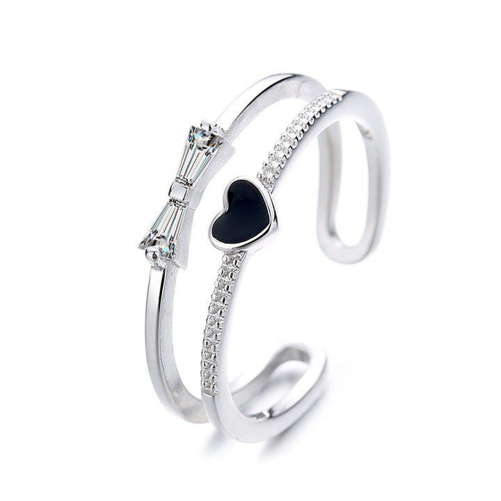 Women's Ring with elegant bow and heart design Nin Boutique
