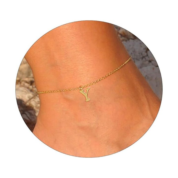 Women's ankle bracelet with personalized initial Nin Boutique