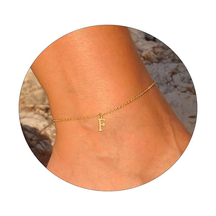 Women's ankle bracelet with personalized initial Nin Boutique