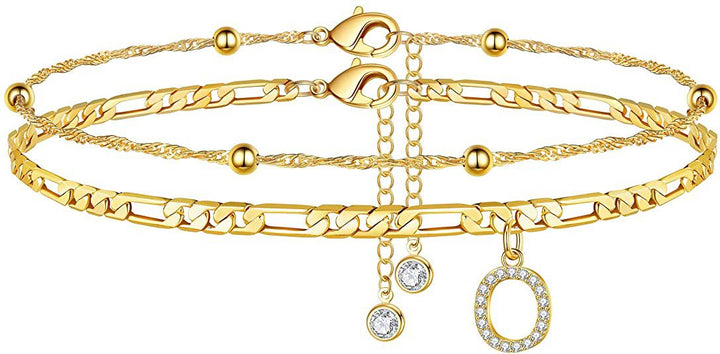 Women’s anklet with personalized pendant and sparkling zirconia elements Nin Boutique
