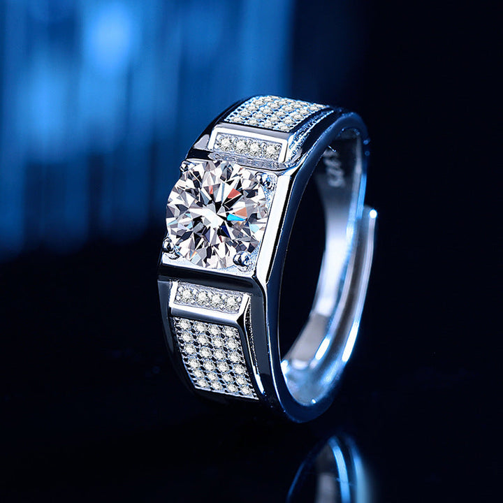 Men's ring with modern zircon embellishment and elegant structure Nin Boutique