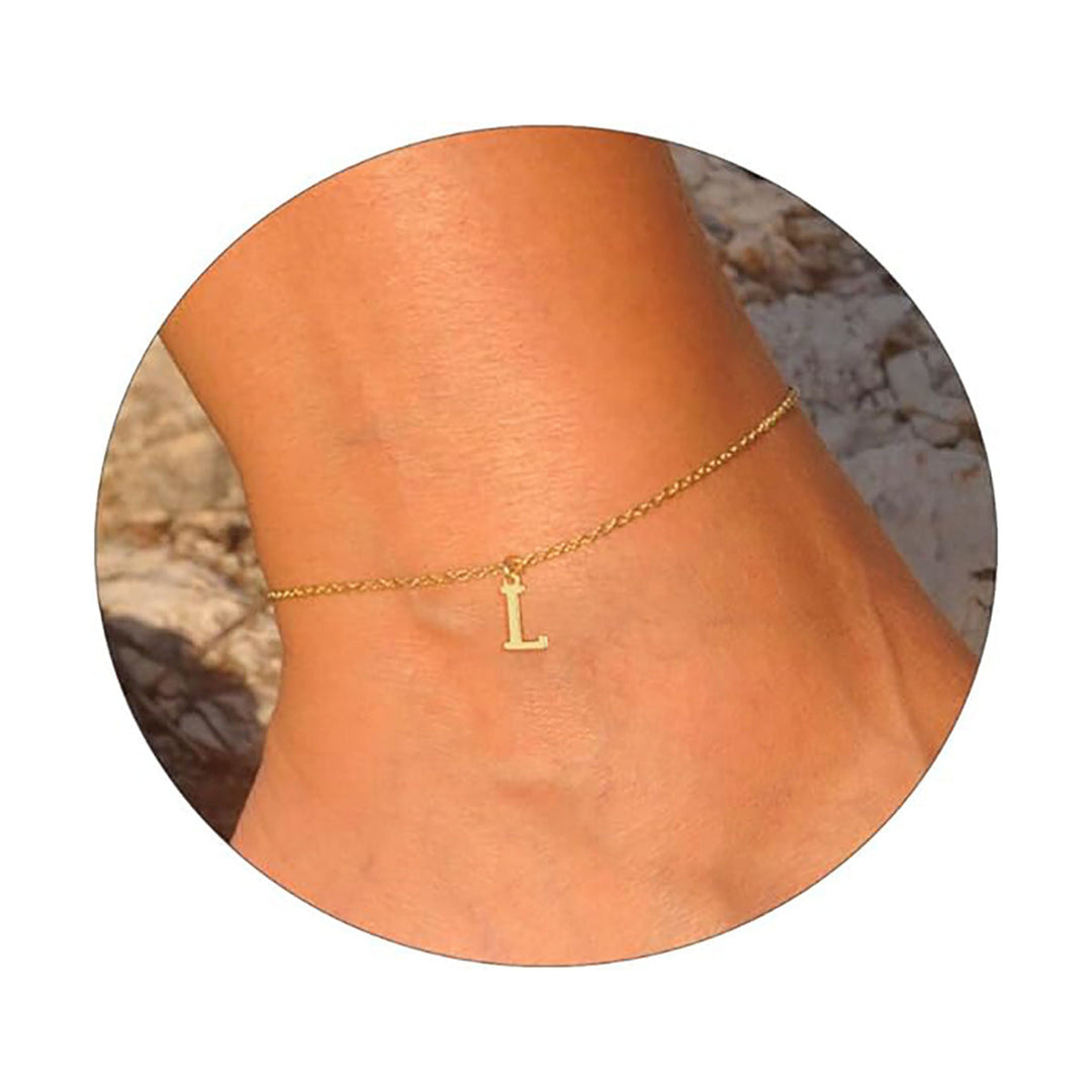 Women's ankle bracelet with personalized initial Nin Boutique