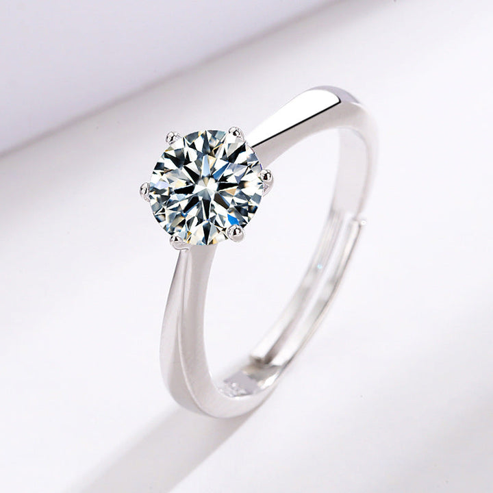 Women's ring with sparkling zircon and modern, curved design Nin Boutique