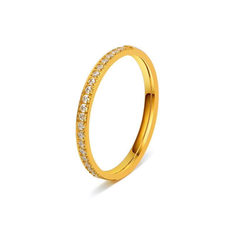 Ladies delicate ring with sparkling zirconia stones Nin Boutique